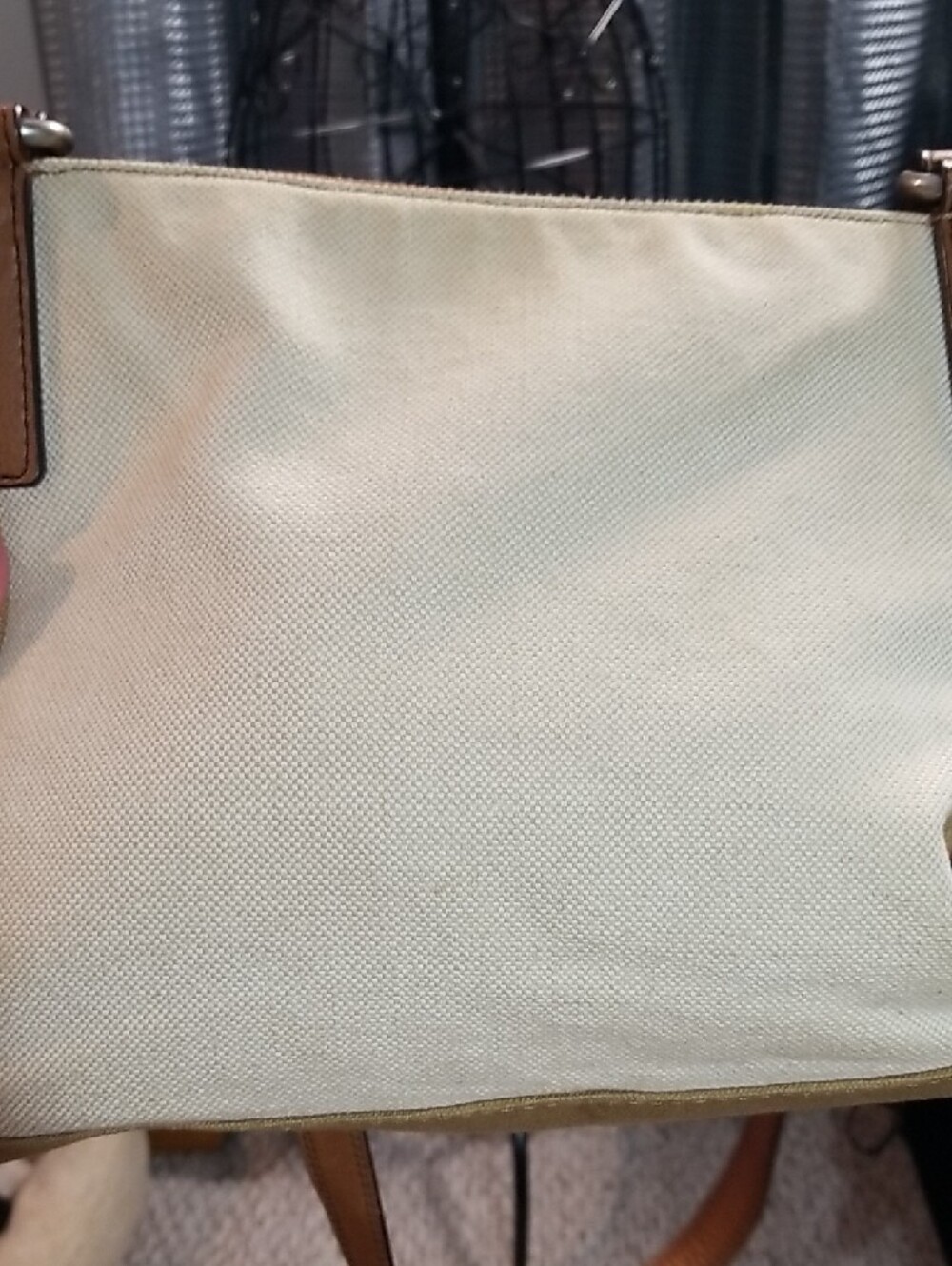 Fossil Cream and Brown Canvas Crossbody Bag - Picture 4 of 7